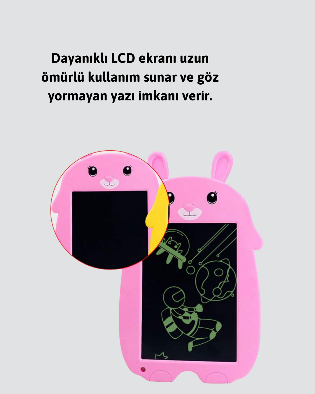 Kağıt Benzeri LCD Yazı Tableti | Tek Tuşla Silme ve Uzun Pil Ömrü - Görsel 3