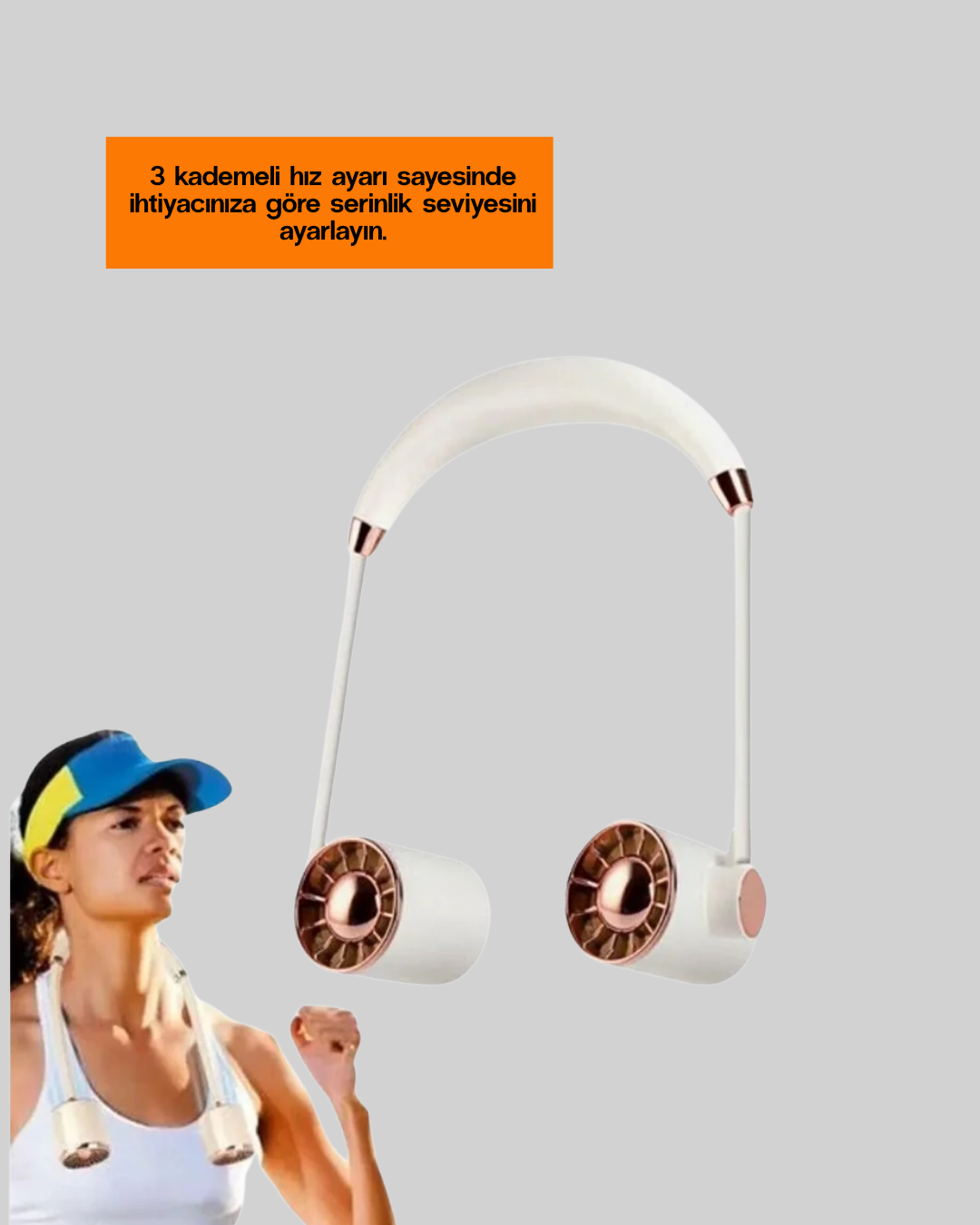 5 Kanatlı Sessiz Mini Fan 3 Vitesli Katlanabilir Asılabilir - Görsel 3