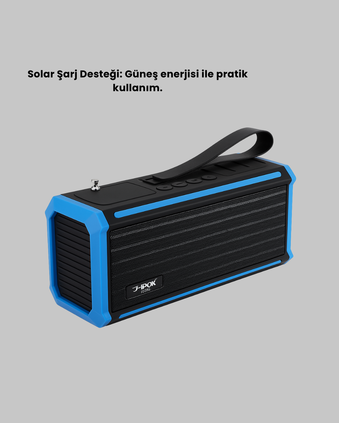 J-IPOX P520 Solar Enerjili Bluetooth Hoparlör FM Radyolu 8W Ses - Görsel 4
