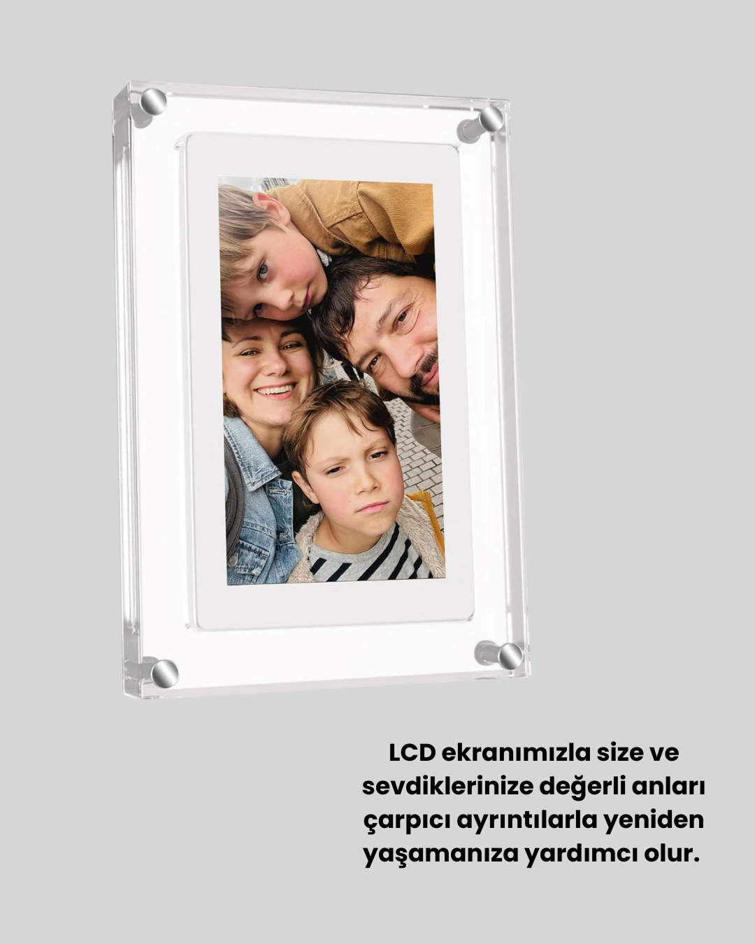 4GB Hafızalı 7 İnç Dijital Fotoğraf Çerçevesi – Yüzlerce Anınızı Saklayın - Görsel 4