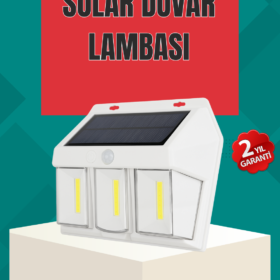 Dış Mekan Solar Duvar Lambası – 120° Hareket Algılama 3 Işık Modu