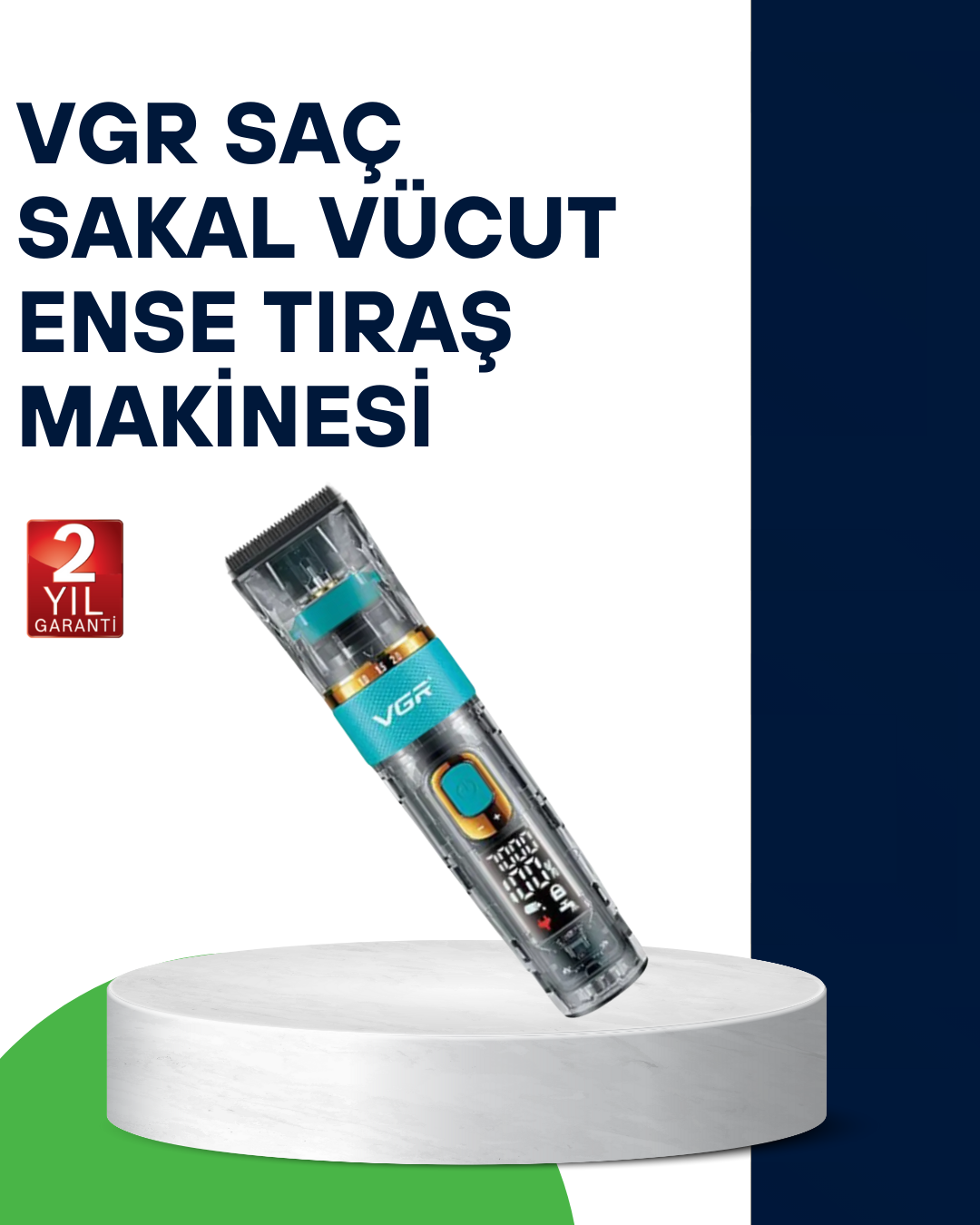 VGR V-695 Profesyonel Saç ve Sakal Kesme Makinesi Şarjlı ve Kablolu Kullanım