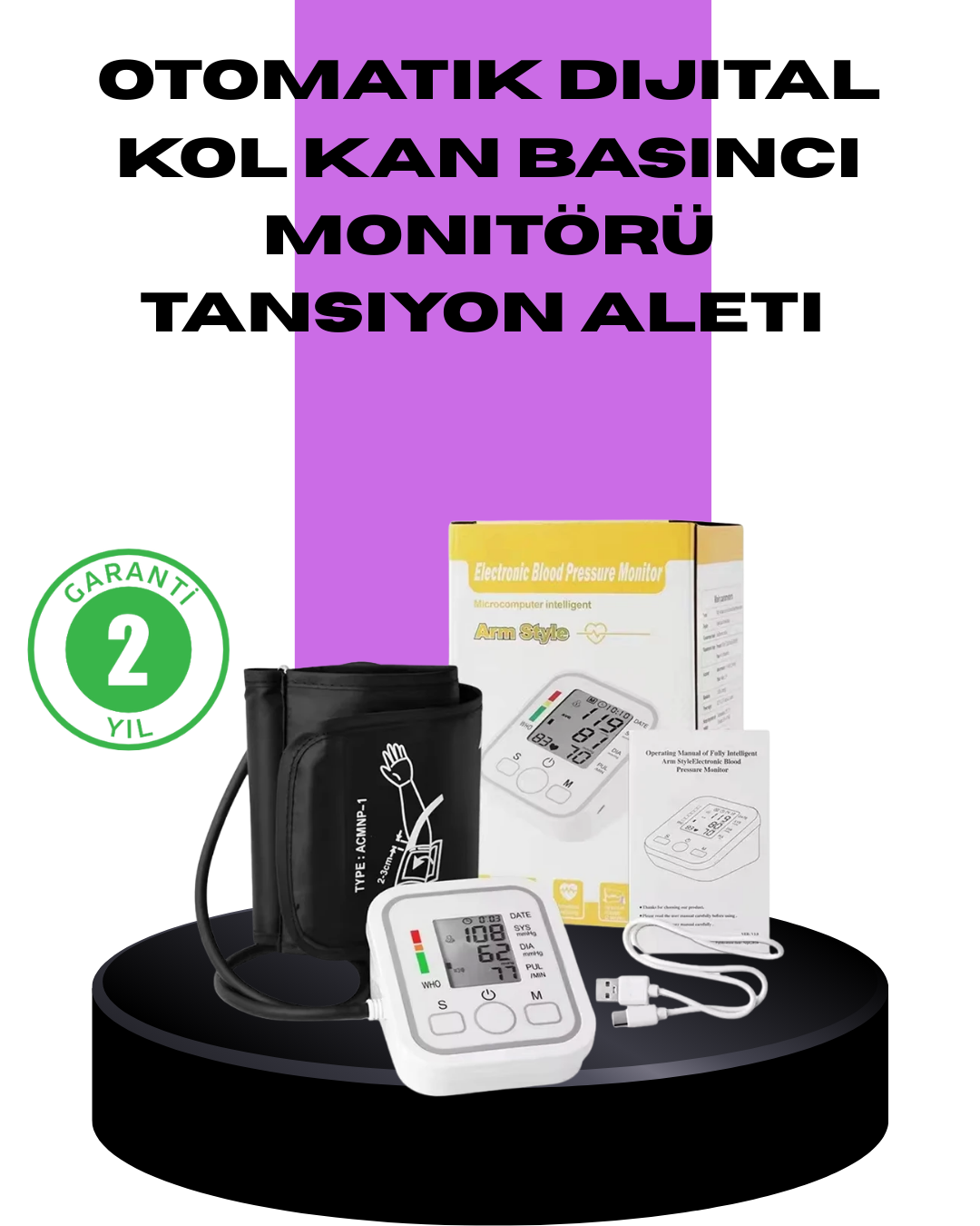 Elektronik Tansiyon Ölçer LCD Dijital Ekranlı