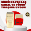 Erkek Saç Sakal Tıraş Makinesi Kablolu Altın Renk Dayanıklı