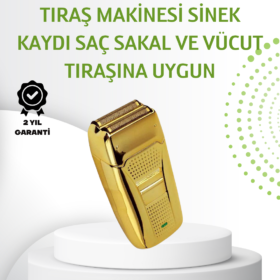 Çift Başlık ve Favori Şekillendirme Özellikli Altın Renk Tıraş Makinesi