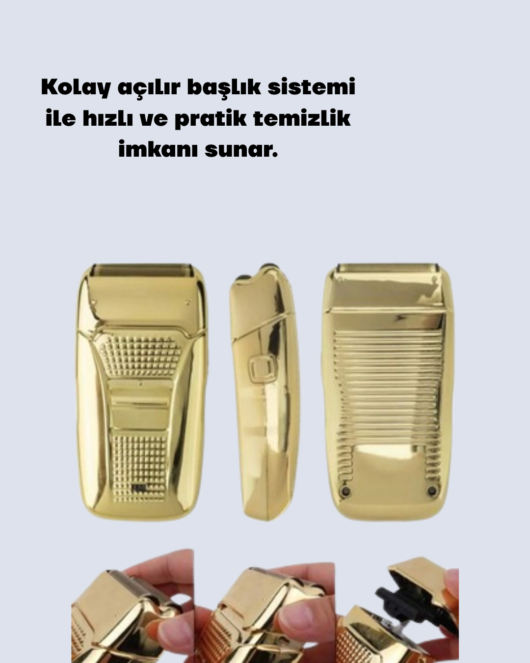 Profesyonel Kuru Kullanım Sakal Tıraş Makinesi Çift Başlıklı - Görsel 2