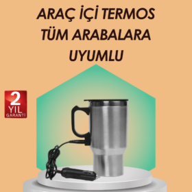 Araç İçi Isıtıcı Termos Bardak Paslanmaz Çelik
