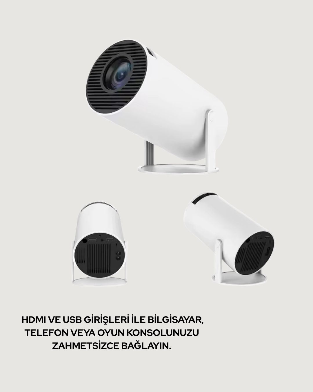 4K Uyumlu 130 İnç Full HD Projeksiyon Cihazı ve Kablosuz Aktarım Özelliği - Görsel 4