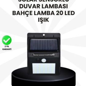 Su Geçirmez IP65 20 LED Solar Sensörlü Bahçe ve Veranda Aydınlatma