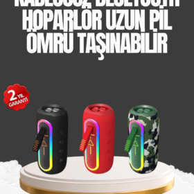 Taşınabilir Şarjlı Bluetooth Hoparlör Güçlü Bas