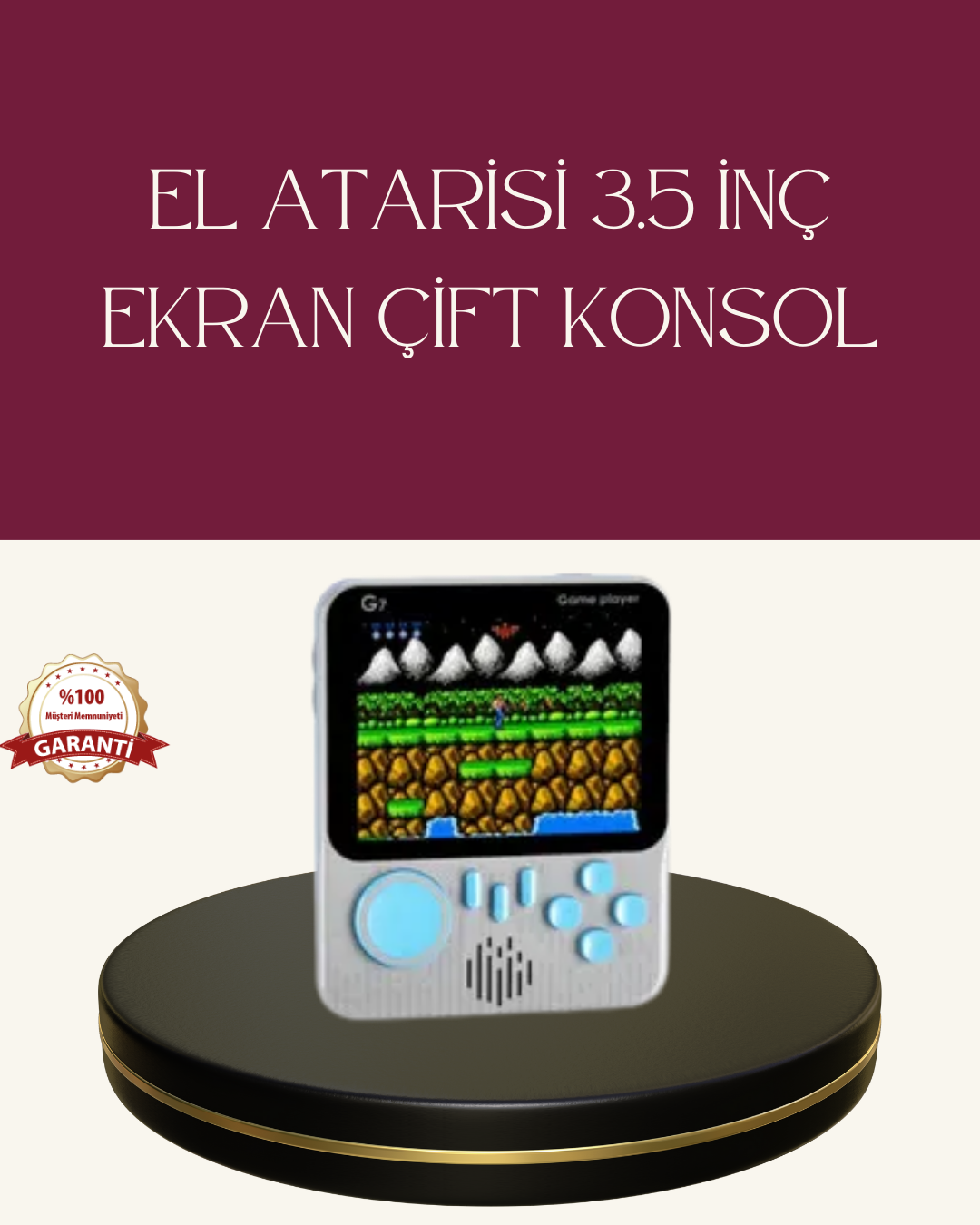 Şarjlı 3.5 İnç Retro Oyun Konsolu