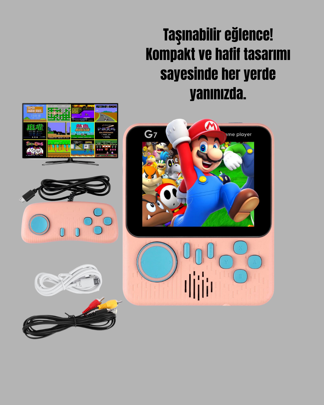 3.5 İnç LCD Ekranlı 666 Oyunlu Taşınabilir Retro Oyun Konsolu - Görsel 2