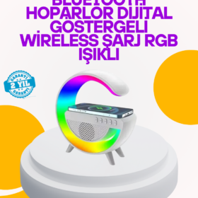 Renkli Işıklı 15W Kablosuz Şarjlı Masa Lambası