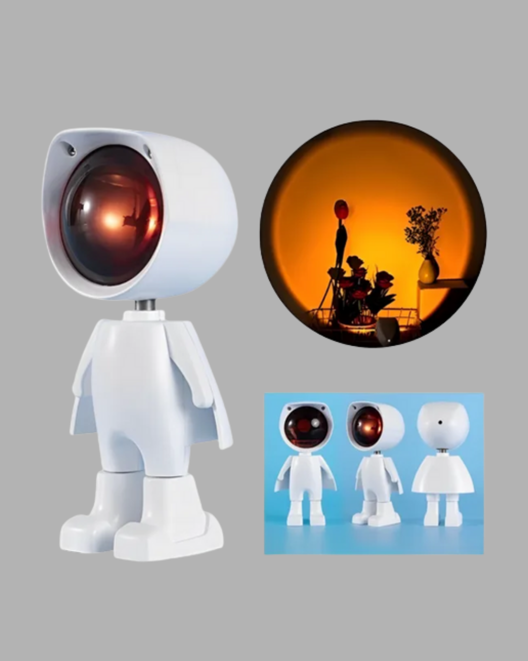 USB Şarjlı Taşınabilir Gün Batımı Projektör Lambası - Görsel 5