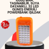 Güneş Paneli ile Şarj Olan 32 LED’li Powerbank Cihazı