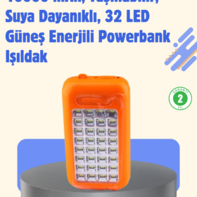 Gold Silver GS-875 Güneş Enerjili Powerbank ve 32 LED Işıldak