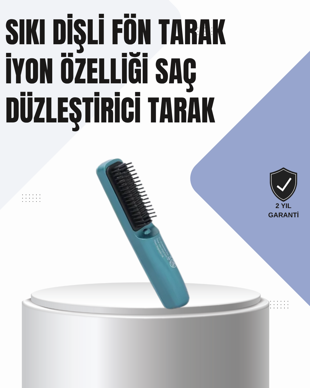 3D Dişli Saç Düzleştirici Tarak – USB Şarjlı Kompakt Tasarım