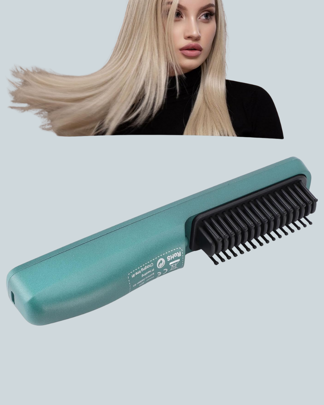 3D Dişli Saç Düzleştirici Tarak – USB Şarjlı Kompakt Tasarım - Görsel 3