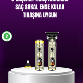Çok Fonksiyonlu Saç ve Sakal Düzeltici Set – USB Şarjlı
