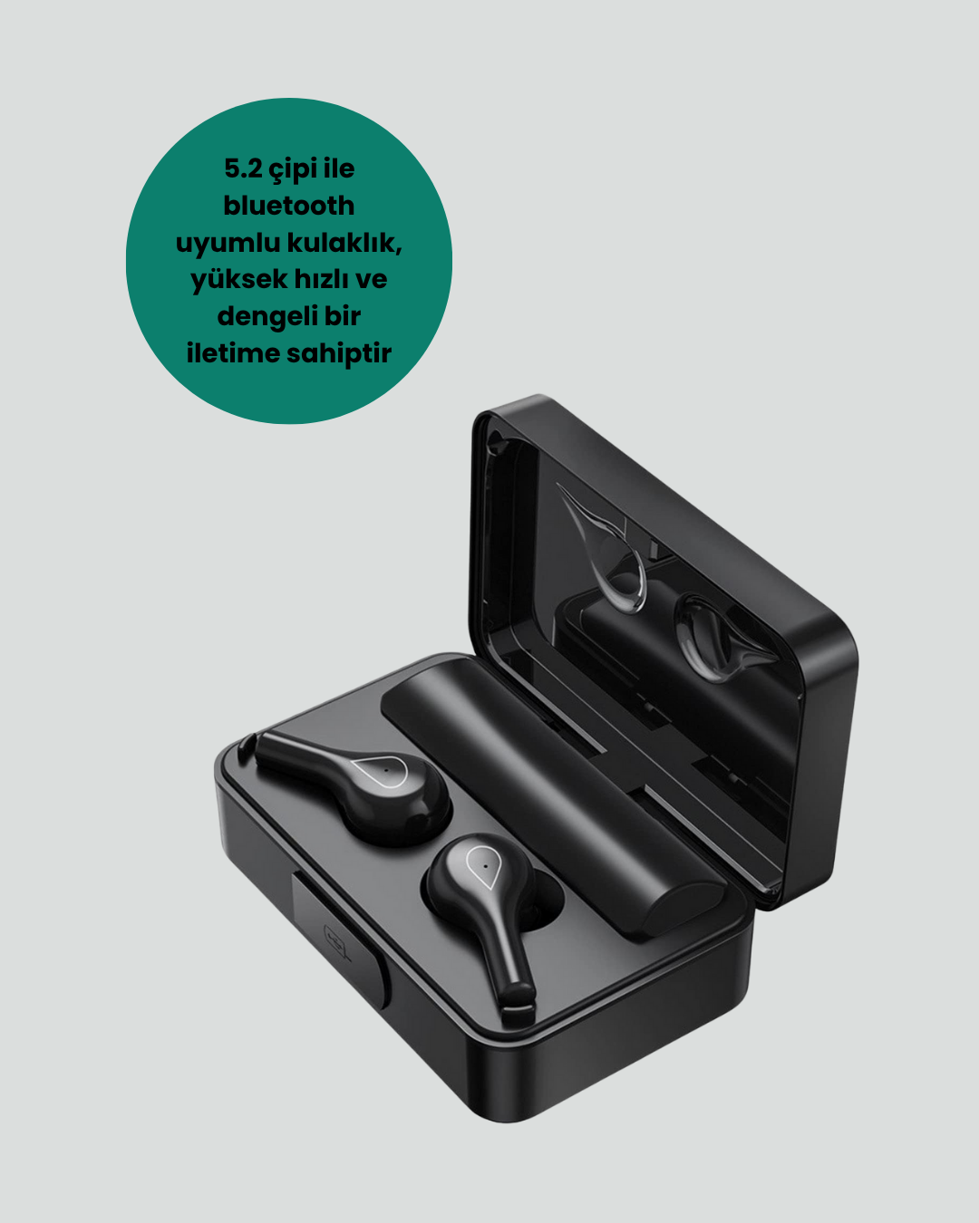 Akıllı Ekranlı Bluetooth Kulaklık – Derin Bas ve Net Tiz - Görsel 3