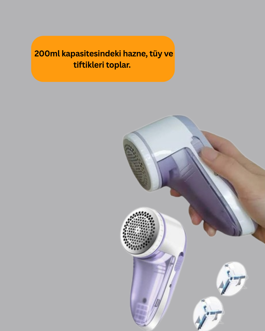 Tiftik ve Tüy Toplama Cihazı – 200ml Hazne Kompakt Boyut - Görsel 3