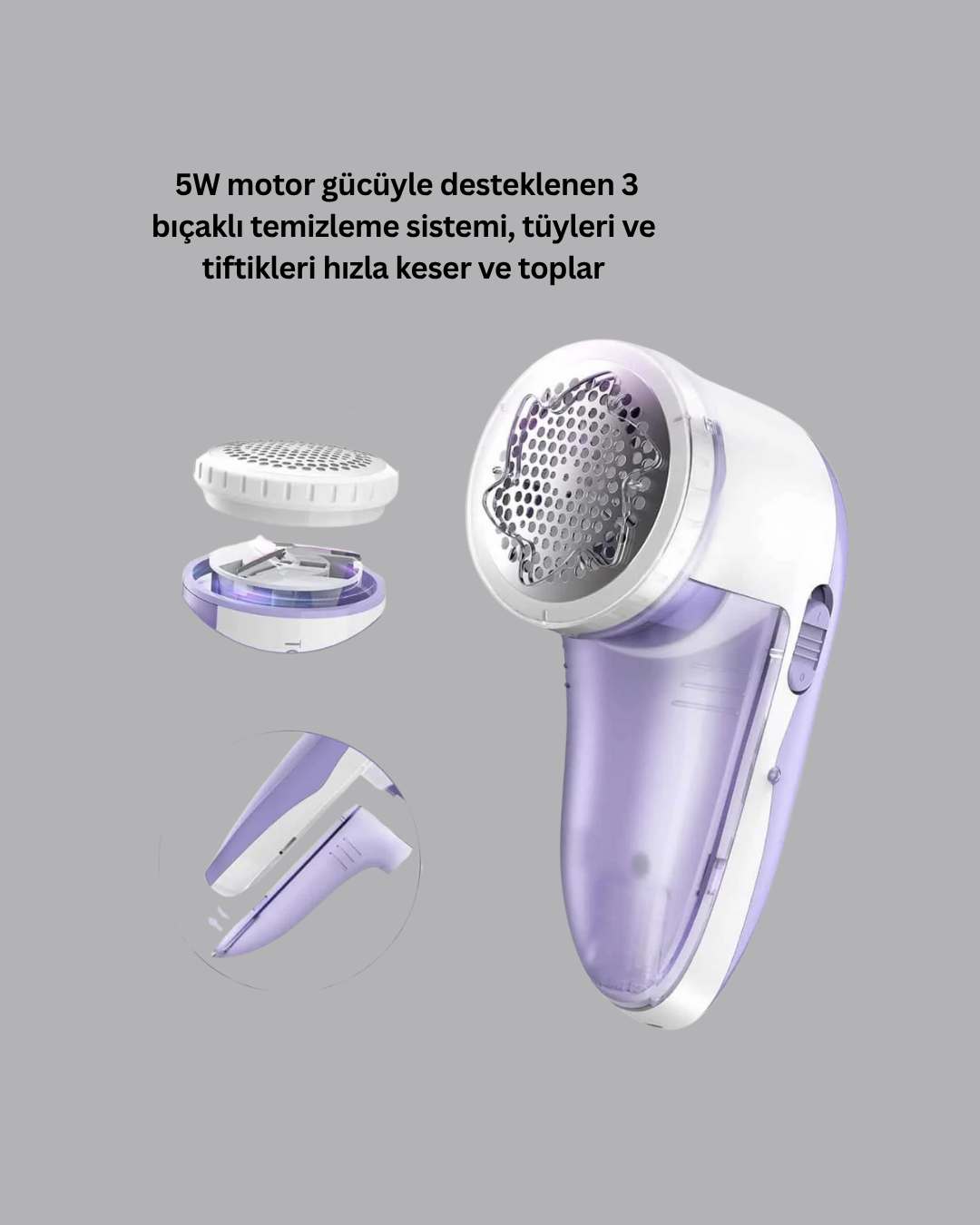 Pamuk Tiftik Tüy Temizleme Makinesi 5W – 3 Bıçaklı Sistem - Görsel 2