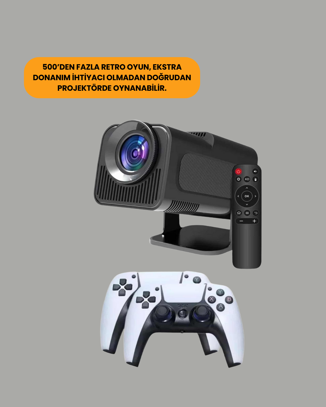 1.5 KG Ağırlığında 4500 Retro Oyunlu Multimedya Projektör - Görsel 4