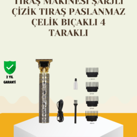 Şarjlı Titanyum Bıçaklı Saç ve Sakal Kesme Makinesi