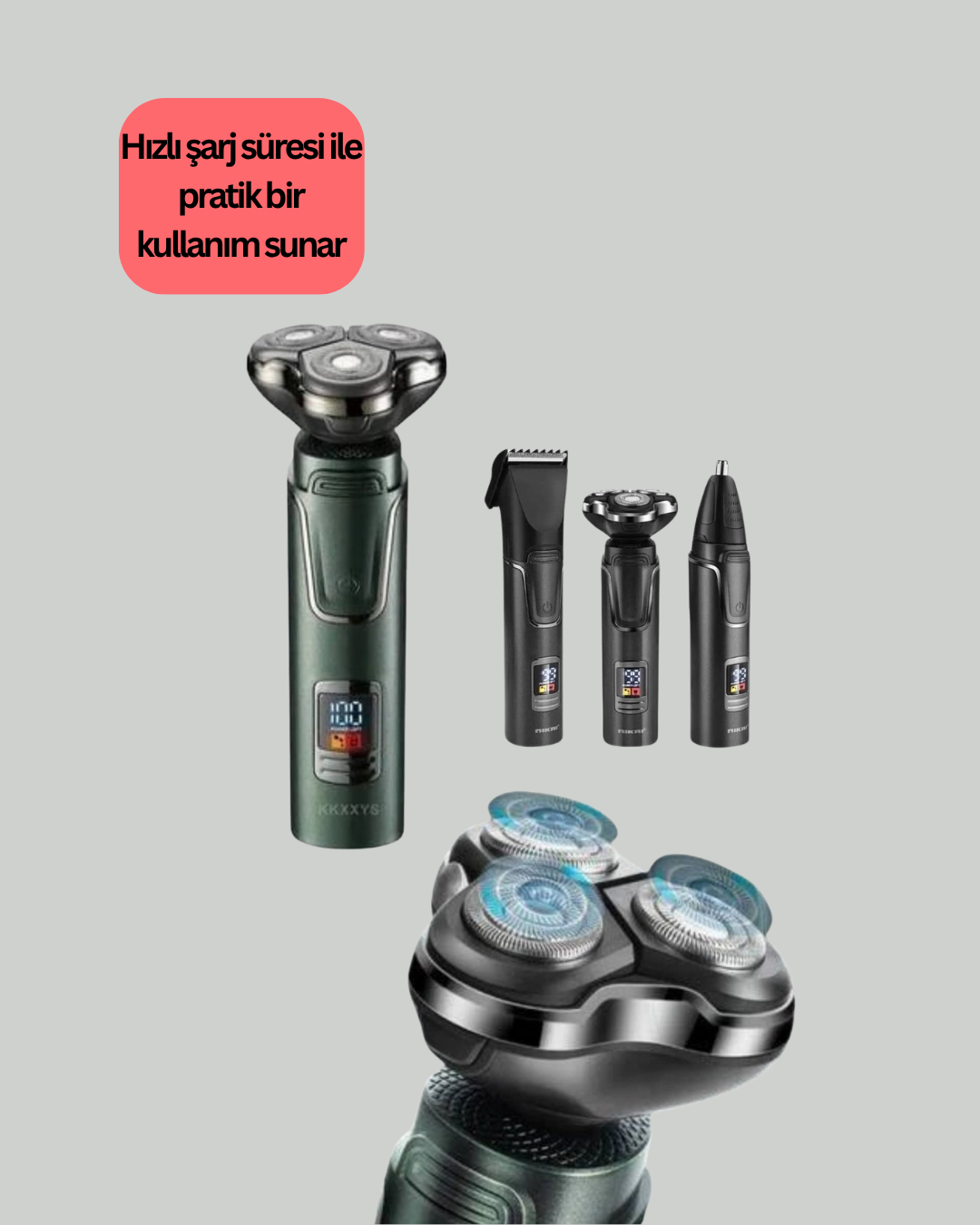 Kablosuz Şarjlı Çok Amaçlı Tıraş Makinesi - Görsel 2
