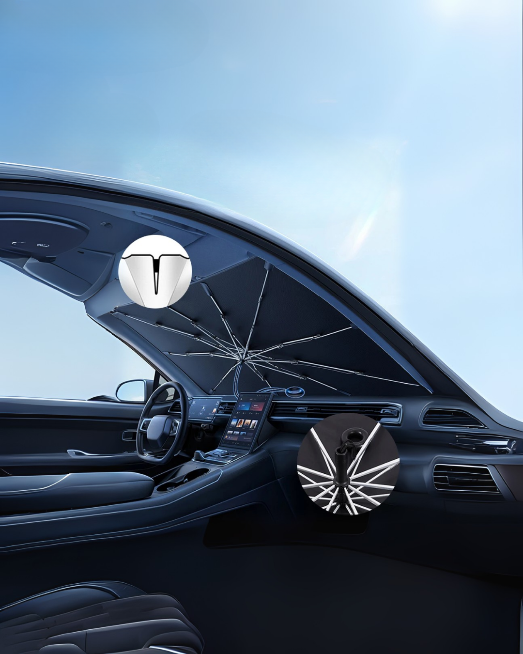 BMW X1 Mercedes GLA Audi Q3 VW T-Roc Toyota RAV4 Uyumlu Oto Şemsiye - Görsel 4