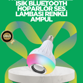 Bluetooth Hoparlörlü LED Ampul – 12W Enerji Tasarruflu