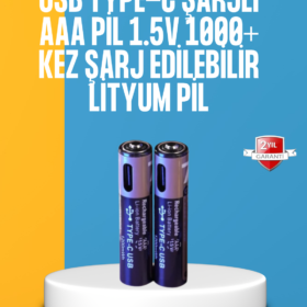 1200mWh Kapasiteli Lityum AAA Pil – Düşük Enerji Tüketen Cihazlar İçin Maksimum Dayanıklılık