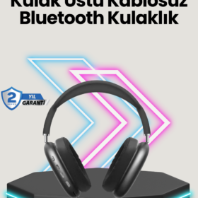 Bluetooth V5.0 Kablosuz Kulak Üstü Kulaklık | Katlanabilir Mikro USB Girişli
