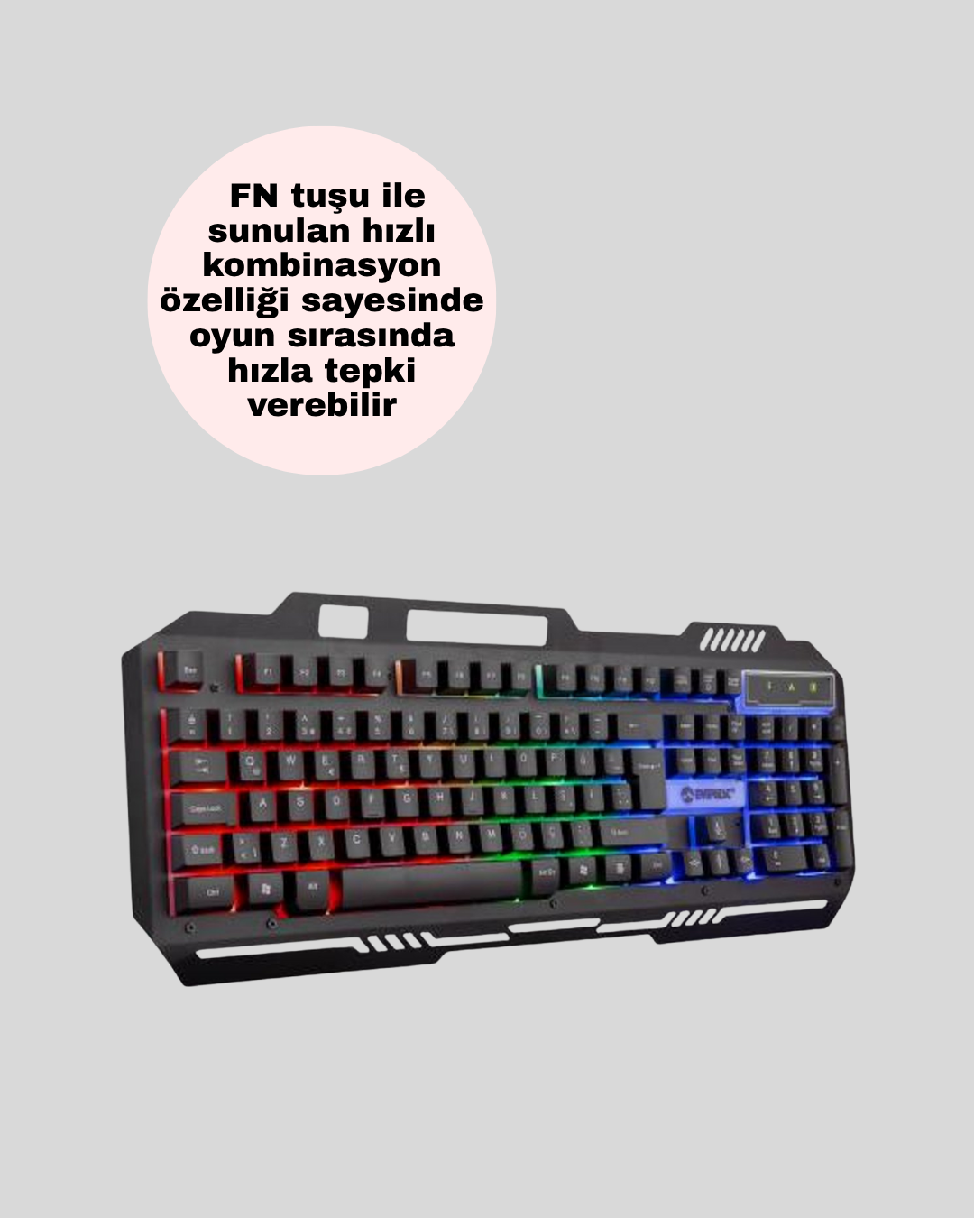 RGB Aydınlatmalı Oyuncu Klavye Mouse – Mekanik Hissiyat Maksimum Kontrol - Görsel 5