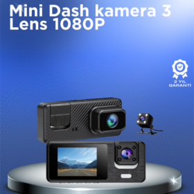 1080P 3 Kameralı Araç DVR – Döngü Kayıt ve Geri Görüş Özellikli