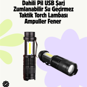 2000 Lümen LED El Feneri - Suya Dayanıklı Odaklı Klipsli