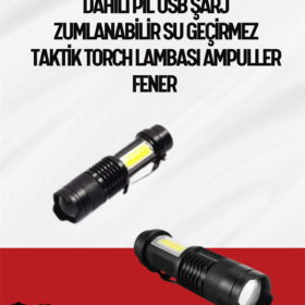Mini Boy LED El Feneri - 2000 Lümen Su Geçirmez Tasarım