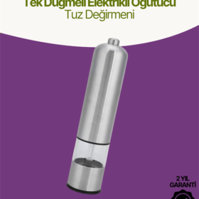 Elektrikli Baharat Öğütücü Pilli Paslanmaz Çelik Otomatik Tuz Karabiber Değirmeni