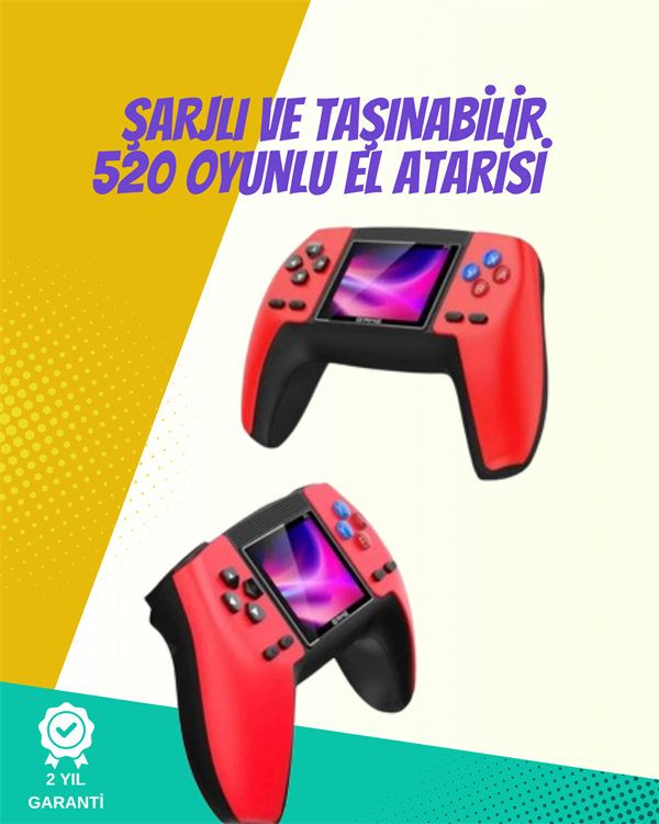 P5 Retro GamePad – Kompakt Tasarım 520 Oyun Nostalji Sevenlere Özel