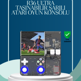 R36 Ultra Çift Joystickli Retro Oyun Konsolu 2500mAh Bataryalı