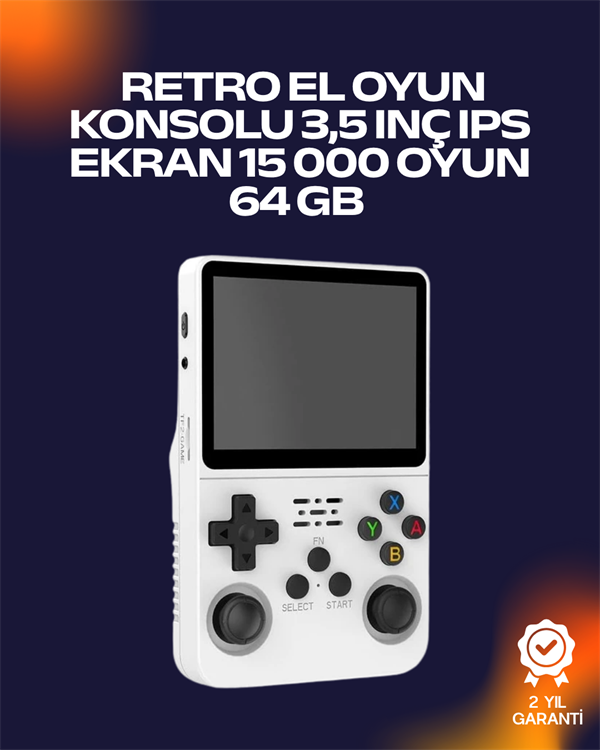 R36S Retro Oyun Cihazı – Çift MicroSD Desteği Çoklu Platform Uyumu 3200 mAh Batarya