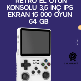 R36S Retro El Konsolu 64 GB – 15.000 Oyun Geniş Platform Desteği 3.5” IPS Ekran