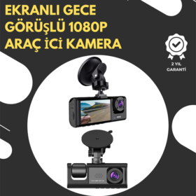 G-Sensör ve Hareket Algılama Destekli 1080p Araç İçi Güvenlik Kamerası
