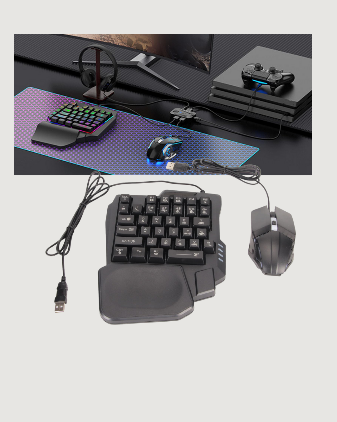 Mobil PUBG Oyuncuları İçin 5in1 Klavye Mouse Oyun Seti – BT5.3 Destekli - Görsel 2