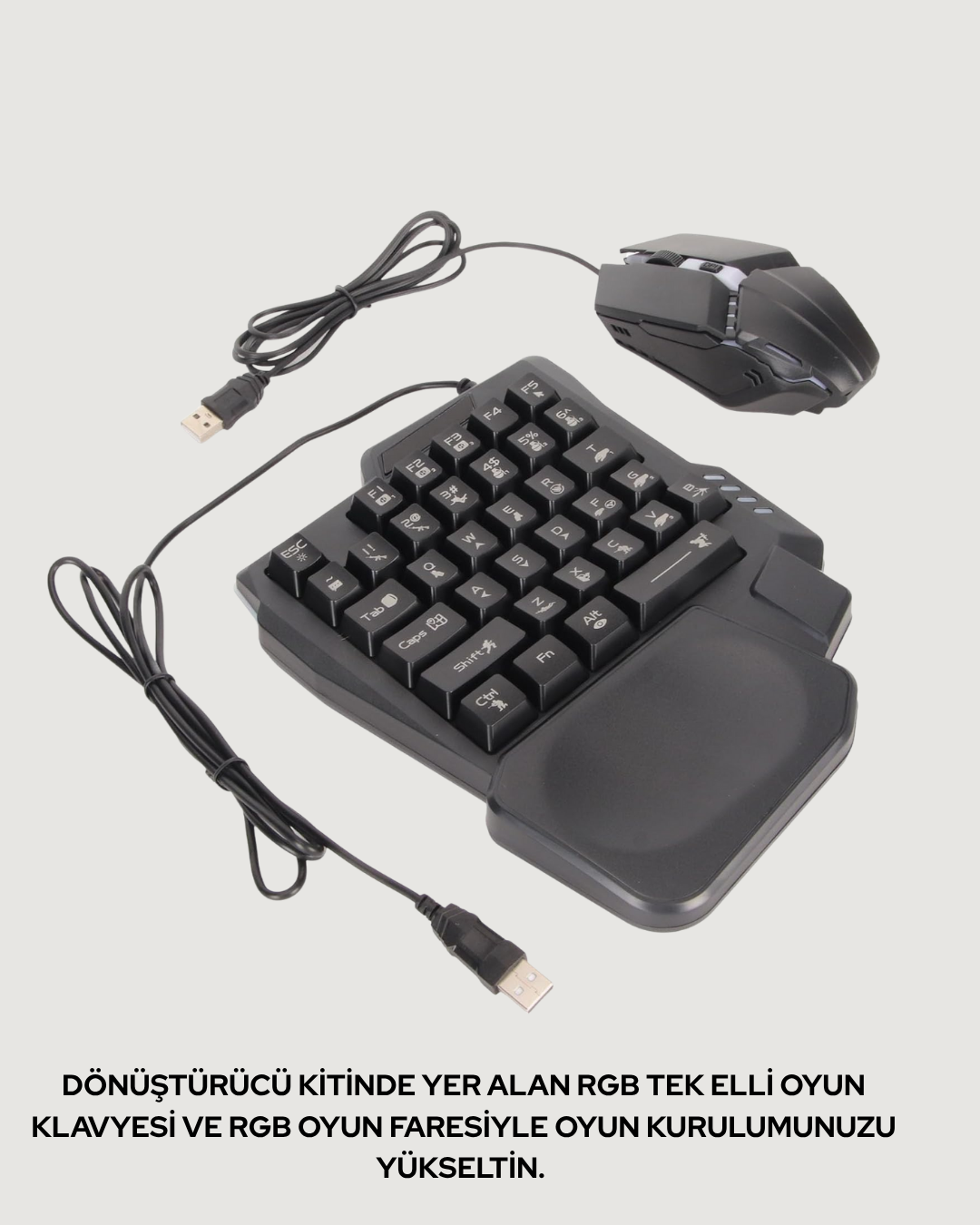 Mobil PUBG Oyuncuları İçin 5in1 Klavye Mouse Oyun Seti – BT5.3 Destekli - Görsel 4