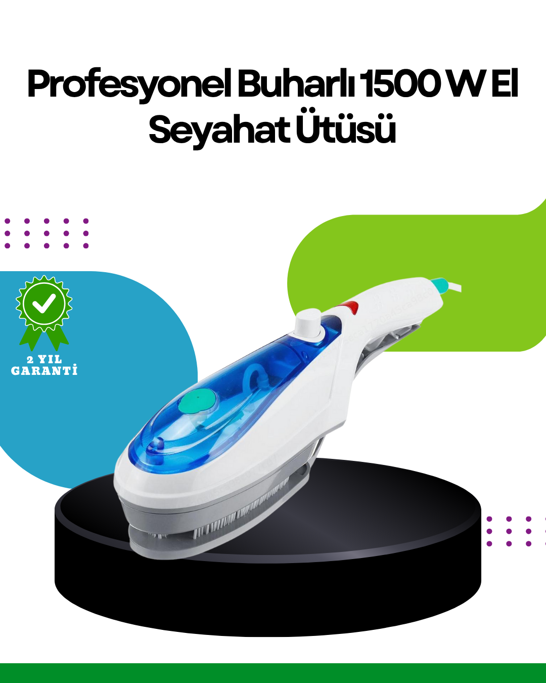 Taşınabilir Buharlı Ütü 1500W | Giysilerde Yanık Bırakmaz Kokuyu Giderir