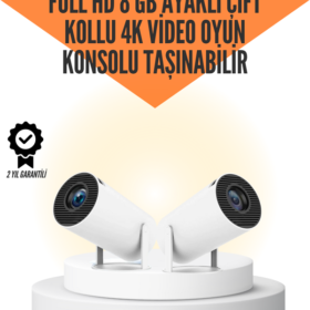 10.000 Oyun Destekli Çift Kollu 4K Projeksiyon – HDMI USB AUX Ethernet Yok
