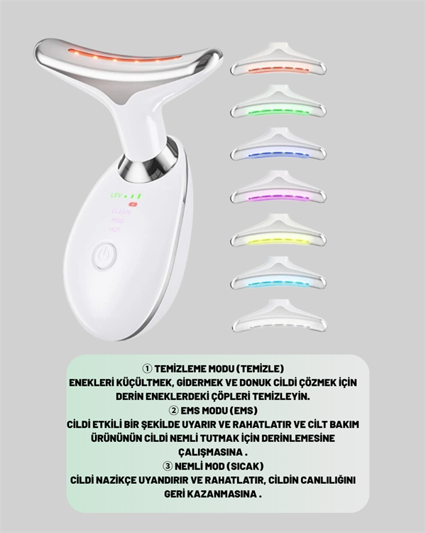 Şarjlı Akıllı Cilt Temizleme ve Nemlendirme Cihazı – 500 mAh Otomatik Kapanma ve EMS Modlu - Görsel 4