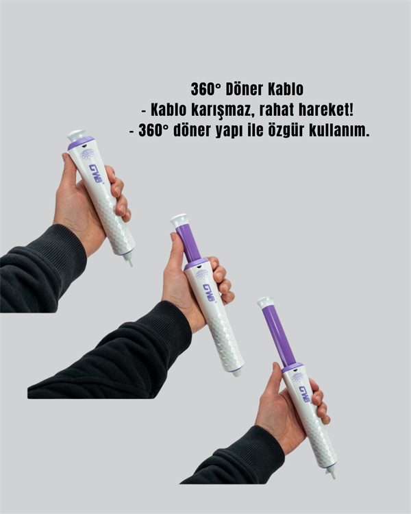 GW Saç Kıvırma Makinesi – 360° Döner Başlık Negatif İyon Teknolojisiyle - Görsel 5