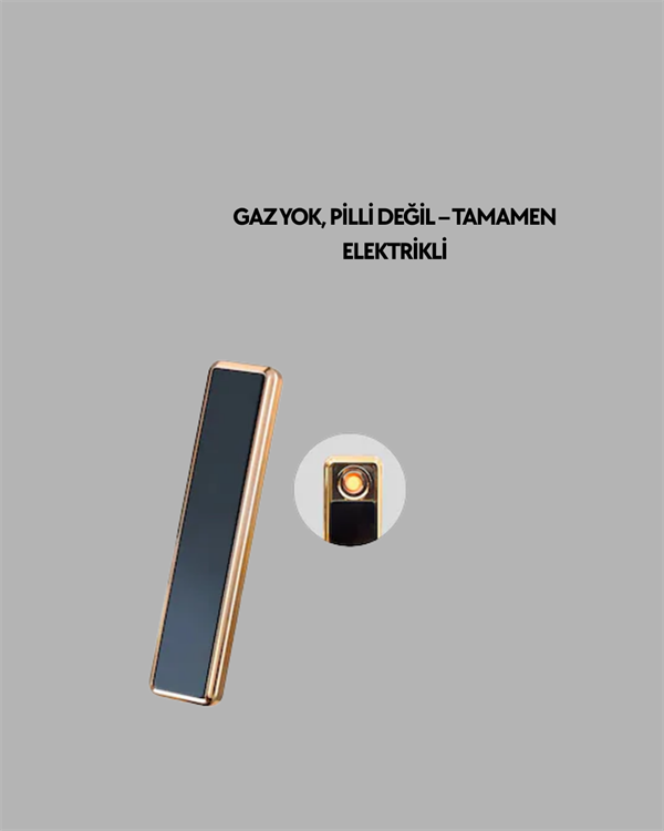 USB Şarjlı Alevsiz Elektronik Çakmak – Rüzgara Dayanıklı Gazsız Güvenli Kullanım - Görsel 4